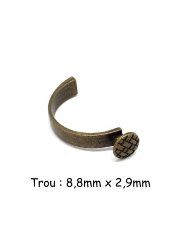 demi jonc en métal de couleur bronze pour création de bracelet en cuir