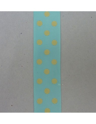 R-50cm de Ruban Galon plat 25mm à pois beige...