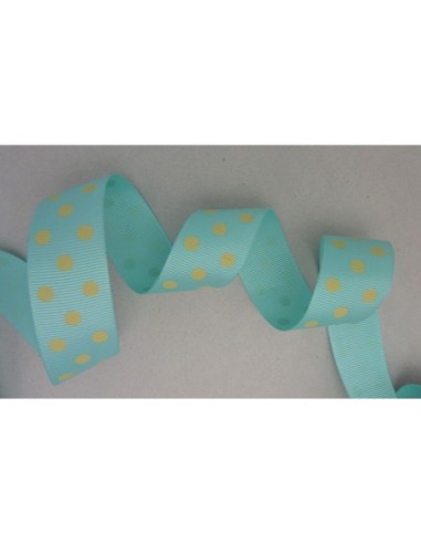 R-50cm de Ruban Galon plat 25mm à pois beige...