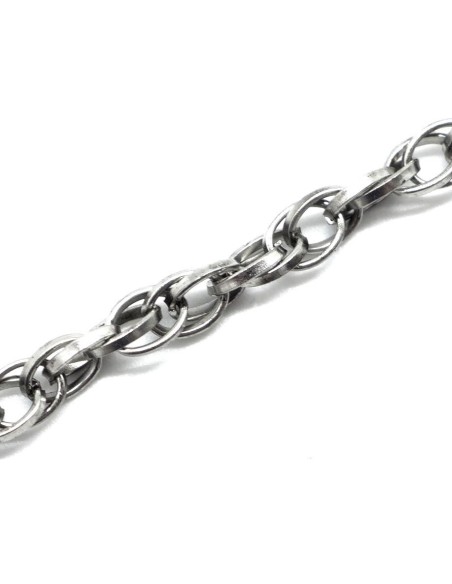 chaîne maille entrelacée en métal argenté