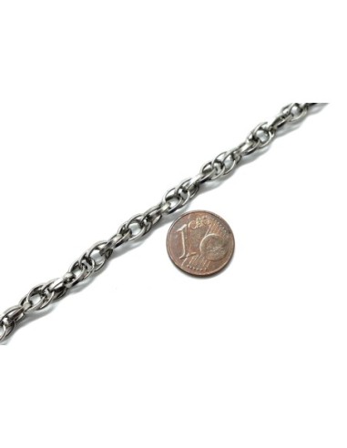 chaînette maille entrelacée en métal argenté pas chère