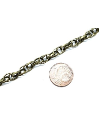 chaînette maille entrelacée en métal de couleur bronze pas chère