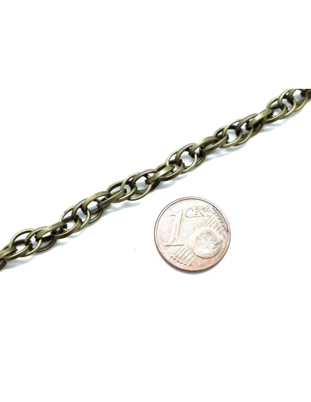 chaînette maille entrelacée en métal de couleur bronze pas chère