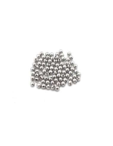 Perle ronde fine en acier inoxydable argenté 2,4mm