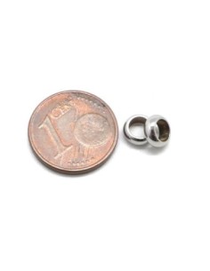 Perle rondelle en acier inoxydable couleur argenté 6mm intercalaire à gros trou 2