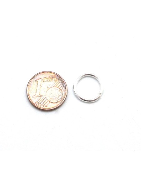 Anneau brisé aussi appelé anneau ouvert 12mm argenté