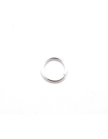 Anneau ouvert argenté en métal résistant pas cher 12mm