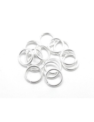 Anneau brisé 12mm épais fort en métal argenté brillant anneaux de jonction