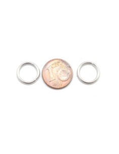 Anneau de jonction épais fort 12mm x 1,6mm en métal argenté anneaux brisés 2