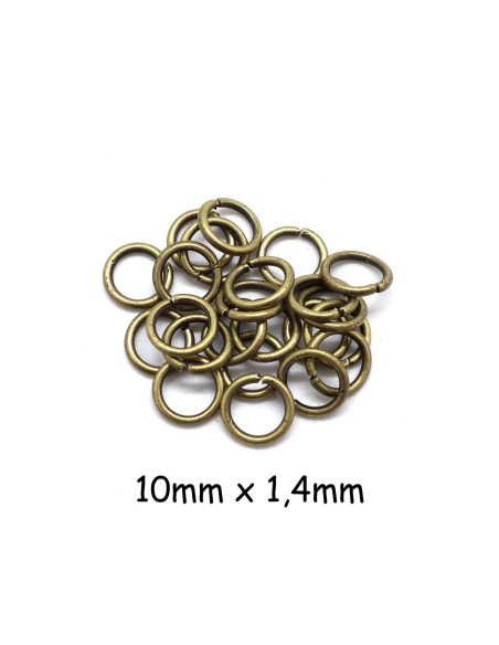 Anneau de jonction épais 10mm x 1,4mm en métal de couleur bronze