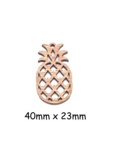 Pendentif ananas en bois couleur marron pour scrapbooking, bijoux