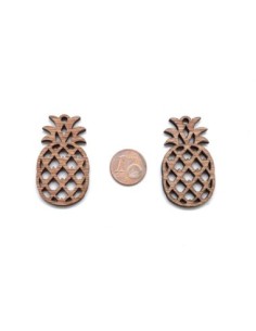 Pendentif ananas en bois couleur marron pour scrapbooking, bijoux 2