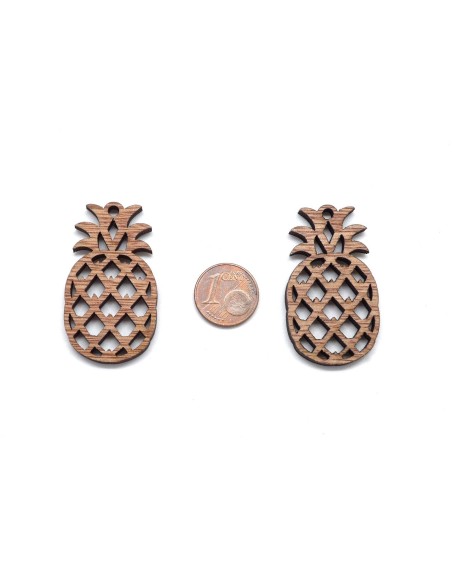 Breloque ananas en bois couleur marron pour scrapbooking, bijoux