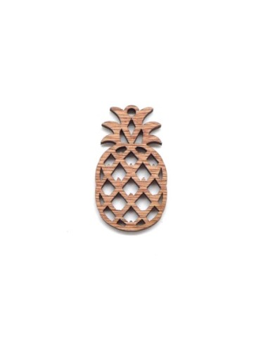 Pendentif ananas pas cher en bois couleur marron pour scrapbooking, bijoux