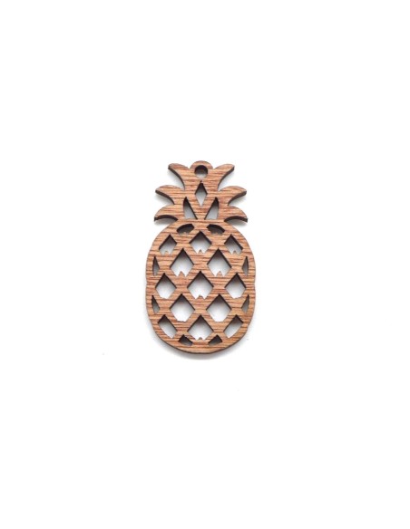 Pendentif ananas pas cher en bois couleur marron pour scrapbooking, bijoux