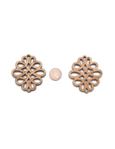 Pendentif connecteur rosace ovale style celtique en bois pour scrapbooking, bijoux 2