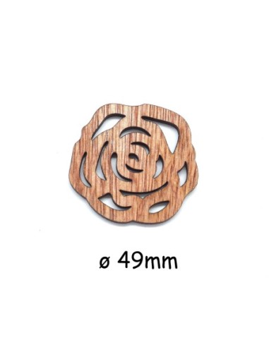 Pendentif connecteur rose en bois pour scrapbooking, bijoux