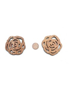 Pendentif connecteur rose en bois pour scrapbooking, bijoux 2