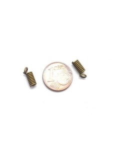 Embout ressort Bronze pour cordon de 2mm en métal 2