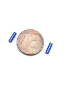 Perle de rocaille tube 2mm en verre bleu foncé 2