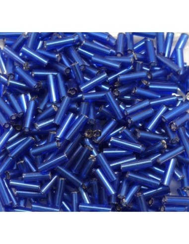 Perle tube de rocaille pas chère 2mm en verre bleu foncé