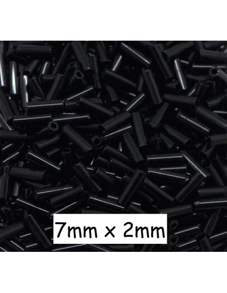 Perle de rocaille tube de couleur noire