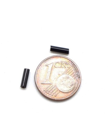 Perle tube noire en verre, rocaille pas chère