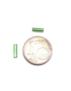 Perle de rocaille tube 2mm en verre de couleur vert 2
