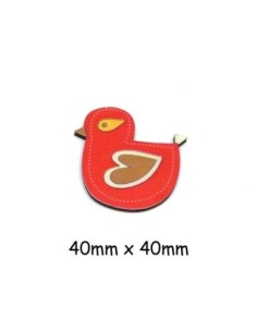 Oiseau en bois de couleur rouge à coller 4cm pour scrapbooking