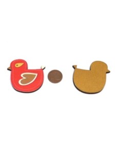 Oiseau en bois de couleur rouge à coller 4cm pour scrapbooking 2