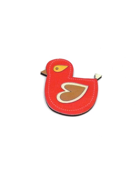 Oiseaux en bois pas cher de couleur rouge à coller 4cm pour scrapbooking