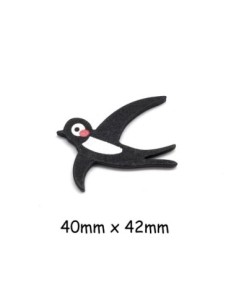 Hirondelle en bois de couleur noir à coller 4cm pour scrapbooking