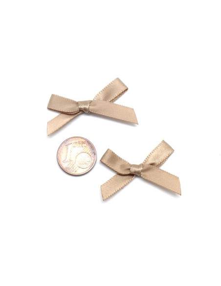 Noeud en ruban pas cher de 7mm satiné marron clair