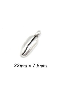 Breloque argenté piments, grain de blé, pampille en métal 22mm