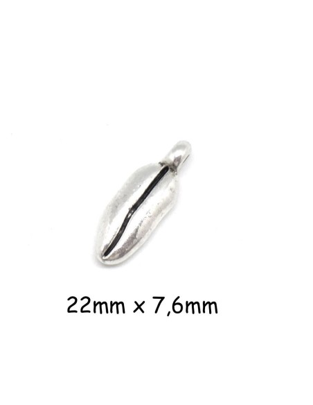 Breloque argenté piments, grain de blé, pampille en métal 22mm