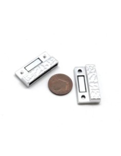 Fermoir aimanté pour bracelet multirang de 25mm en métal argenté martelé travaillé 2