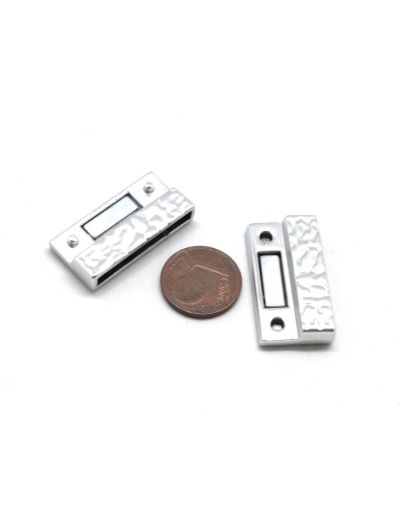 Fermoir magnétique de 25mm en métal argenté