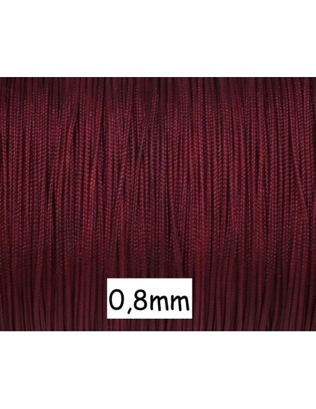 Fil de jade 0,8mm de couleur rouge bordeaux effet léger marbré noir - Bracelet WRAP - SHAMBALLA