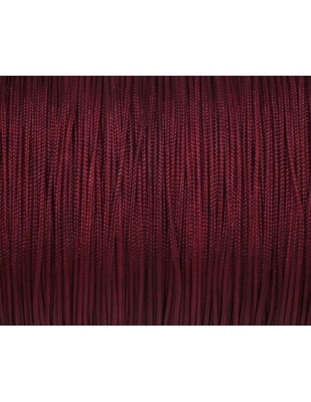 10m Fil de jade 0,8mm de couleur rouge bordeaux effet léger marbré noir - Bracelet WRAP - SHAMBALLA