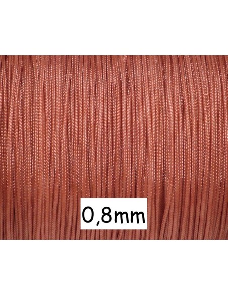 Fil de jade 0,8mm de couleur rose corail - Bracelet WRAP - SHAMBALLA