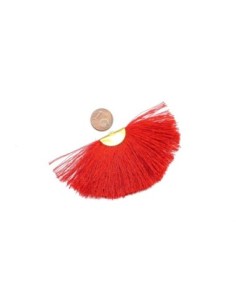 Pompon éventail rouge vif 9cm 2