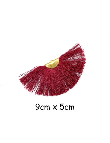 Pompon éventail rouge bordeaux 9cm Pompon éventail rouge bordeaux 9cm