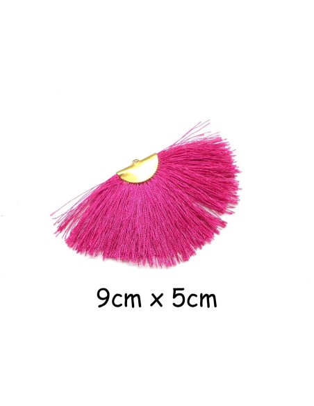 Pompon éventail rose fuchsia 9cm