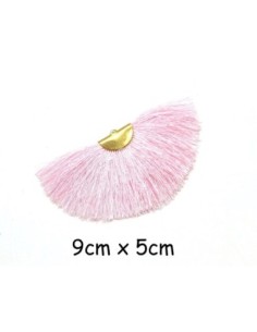 Pompon éventail rose pâle 9cm