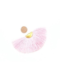 Pompon éventail rose pâle 9cm 2