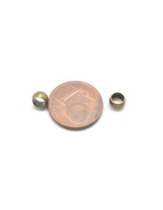 Perle à écraser en métal de couleur bronze 5mm 2