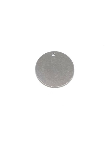Charm sequin argenté 18mm acier inox