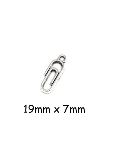 Breloque trombone en métal argenté