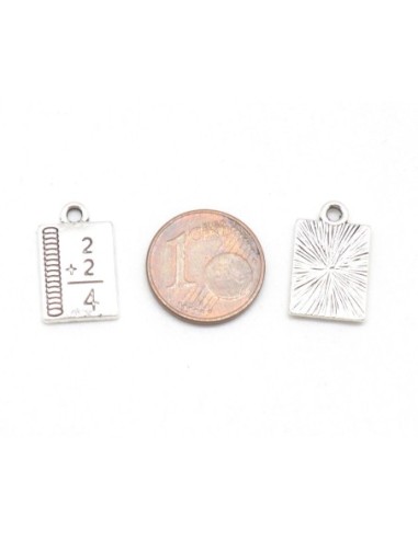 Charm cahier addition en métal argenté