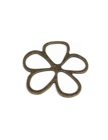 Grande perle fleur bronze en métal